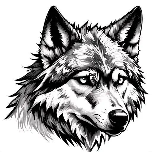 Wolf With Scar In Her One Eye