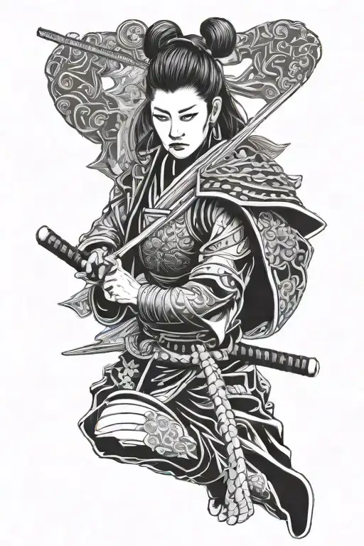 Female Samurai Warrior Wielding