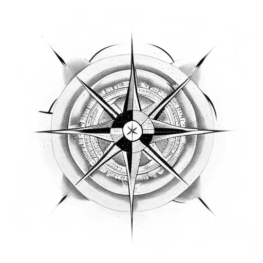 Yin Yang And Compass Merging Together