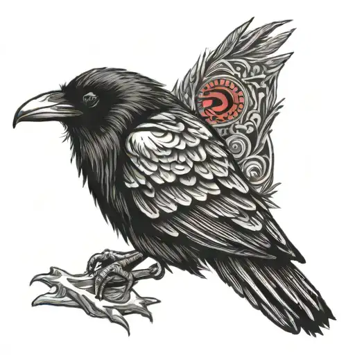 Raven With Red Eye