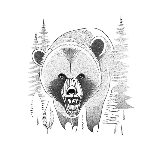 An Angry Black Bear Walking In The Forests Of Canada