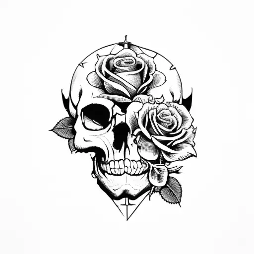Pirate Skull And Roses