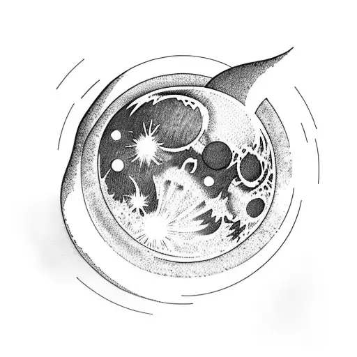 Moon With Halo Around Top