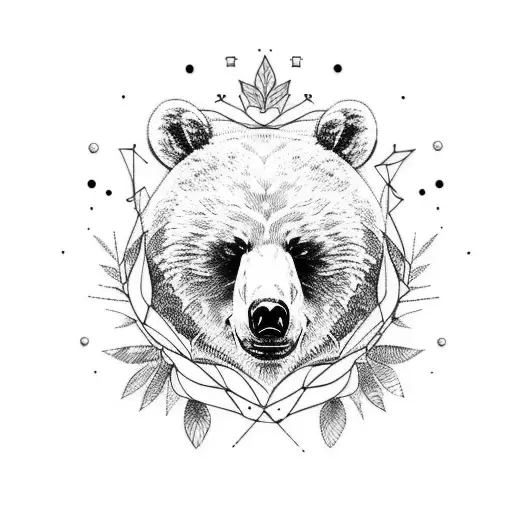 Imagine A Tattoo Featuring A Bear Adorned With Jewelry And Expensive Accessories