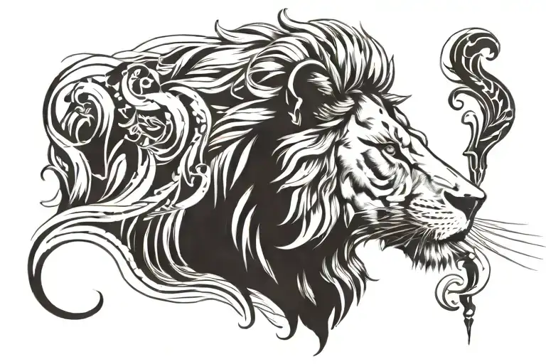 Lion With A Fountain Pen Writing