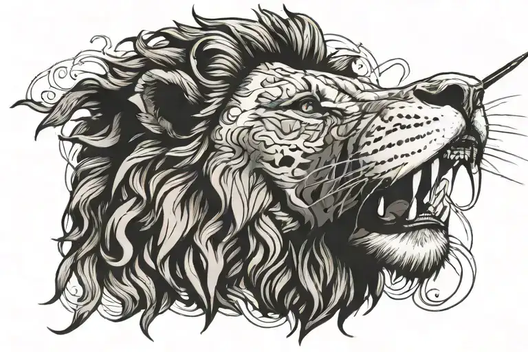 Lion With Fountain Pen In Its Mouth
