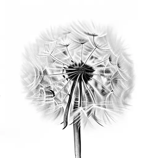 Dandelion Plant With Geometric Shapes
