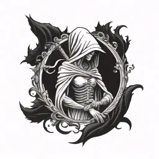 Nude Girl Grim Reaper