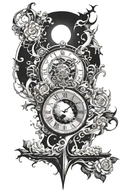 Time Fluid Moon Design Surrounded