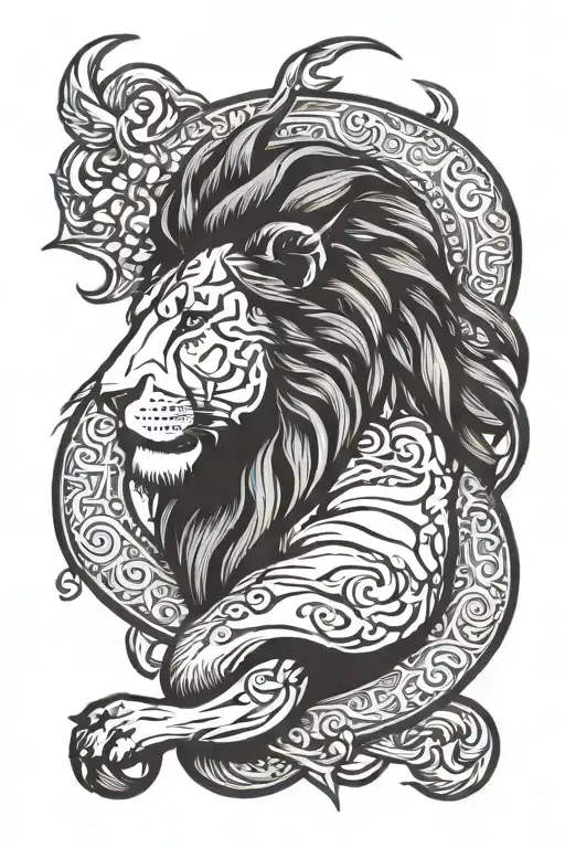 Arm Choking Out Lion Head