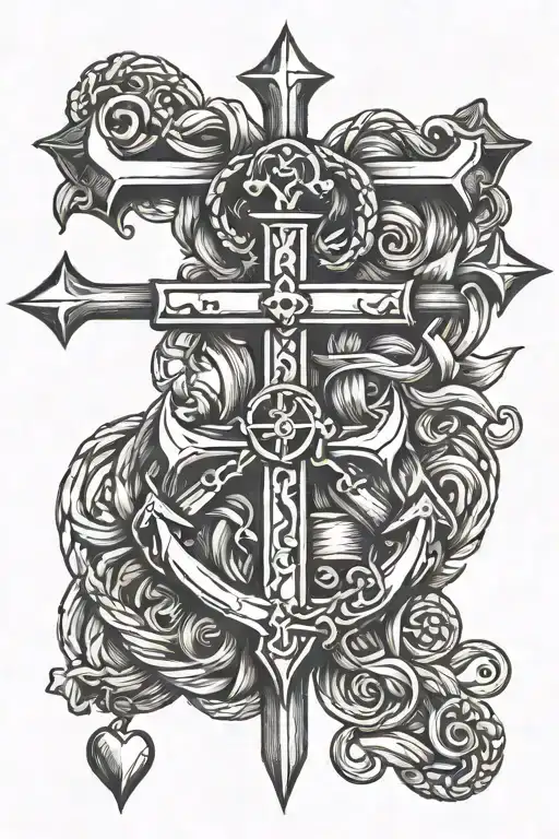 Heart Anchor Cross