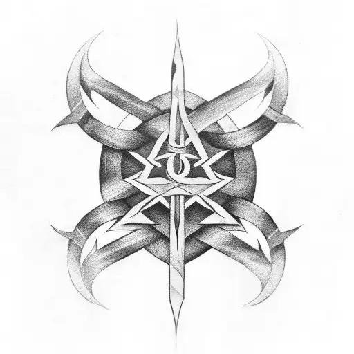 Satanic Symbols On A Sword