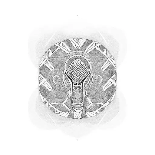 African Symbols And Patterns Incorporated Into A Blackwork Design