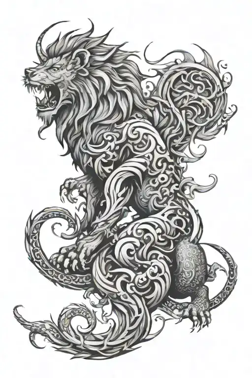 Lion And Dragon