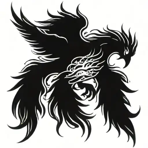 Phoenix Rising From Flames