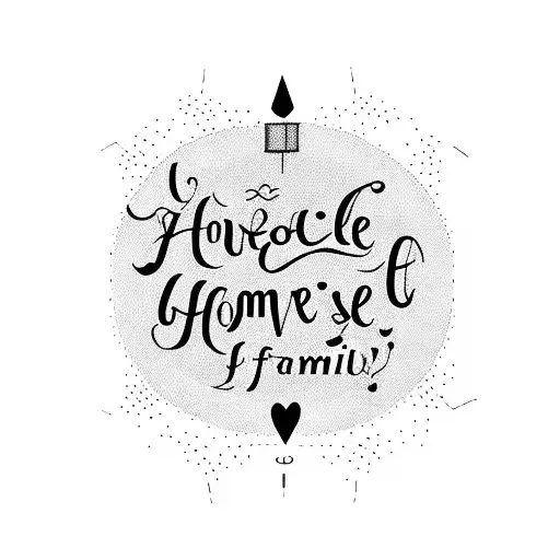 A Blackwork Tattoo Featuring The Client's Favorite Family Quote