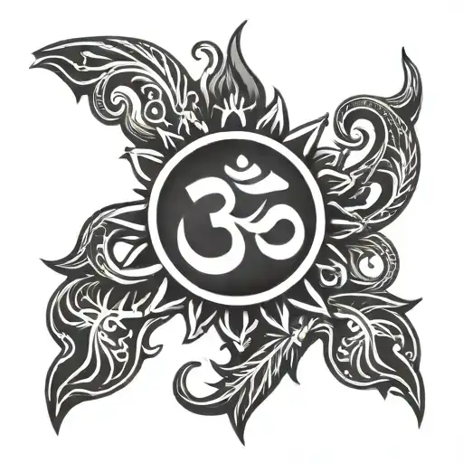 Om Symbol With Trident