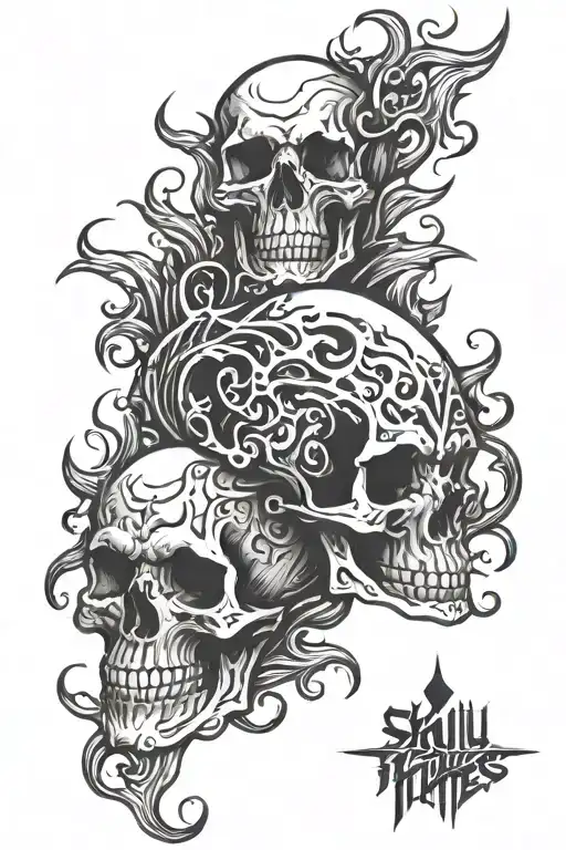 Skull And Flames Right Forearm