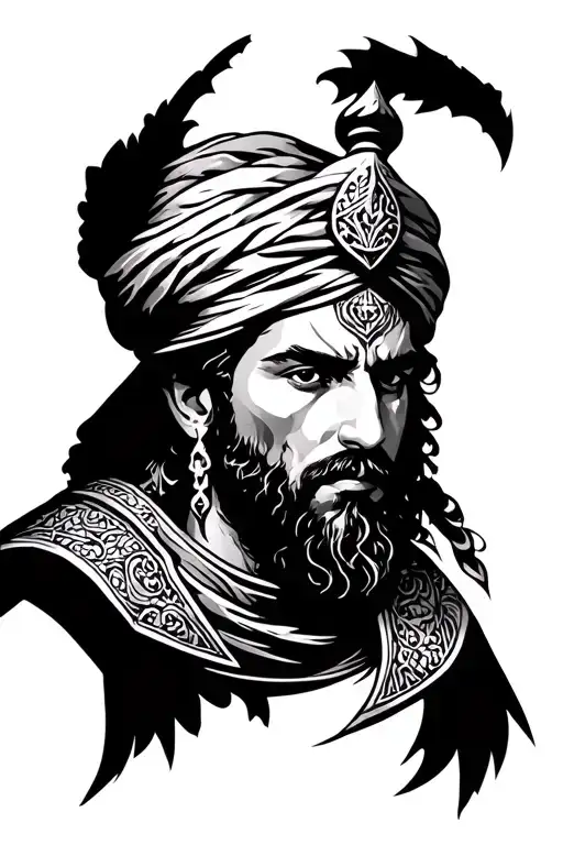 Muslim Warrior Ali Without Face And With Zulfiqar