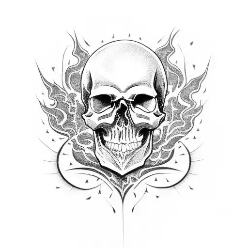 Skull And Flames
