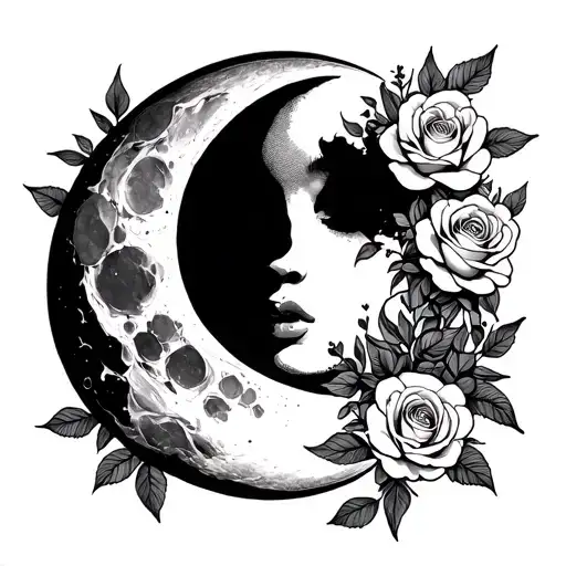 Moon With Roses