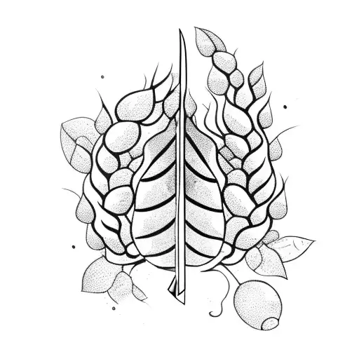 Squiggly Knife With A Thorny Plant Wrapping Around It