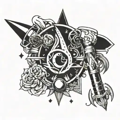 Rocket Shit And Virgo Sign And Capricorn Sign Intertwined