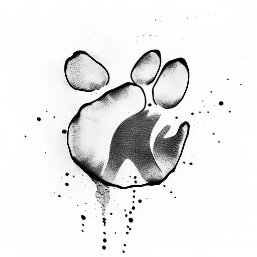 Dog Paw Print Water Color