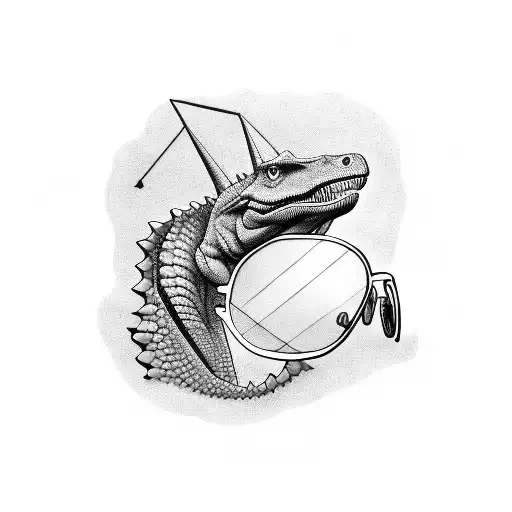 Dinosaur With Sunglasses On The Bicycle