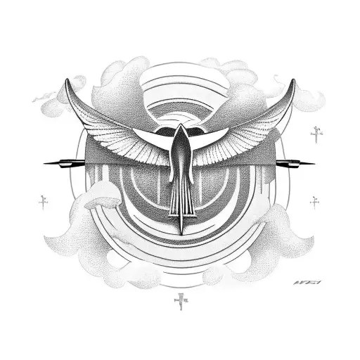 An Airplane With A Christian Rosary Wrapped Around Its Wings