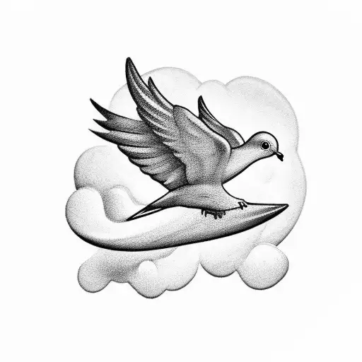 Dove With Clouds Behind It