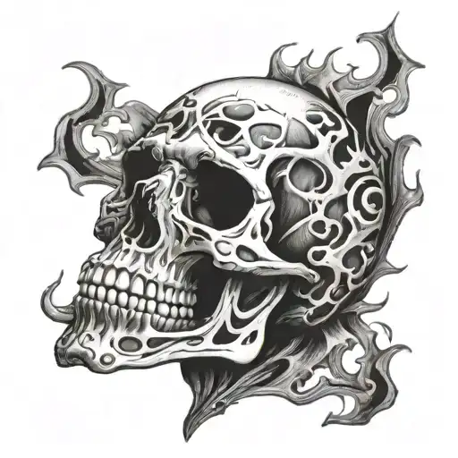 Skeleton Suffering Burning