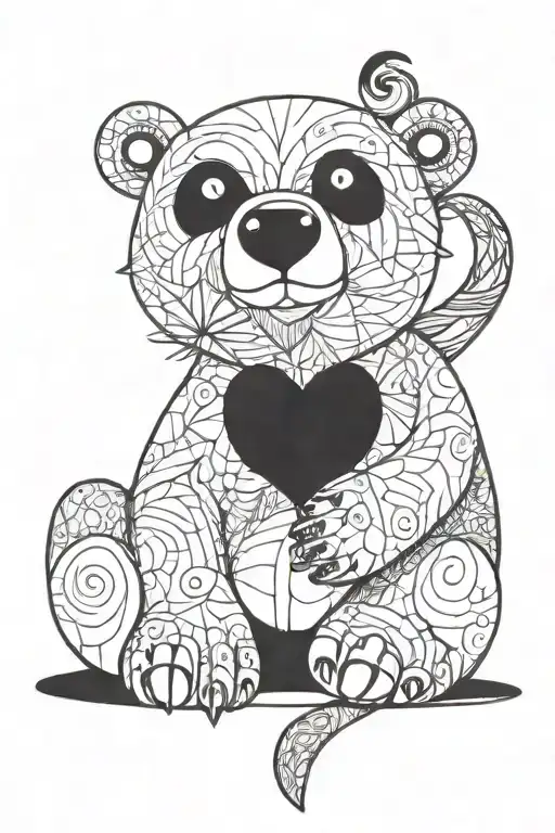 Sitting Bear With G61 On Paw