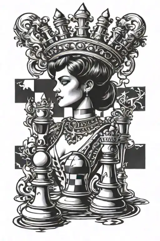 Chess Queen Chess Tower Surrounded