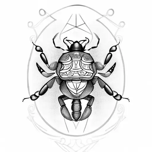 A Scarab Beetle Holding The Ankh Symbol