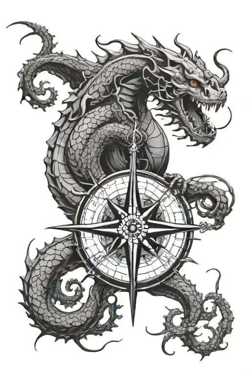 Compass Dragon Samurai Octopus Tentacles