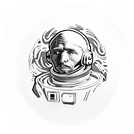 Astronaut In A Van Gogh Starry Night Painting