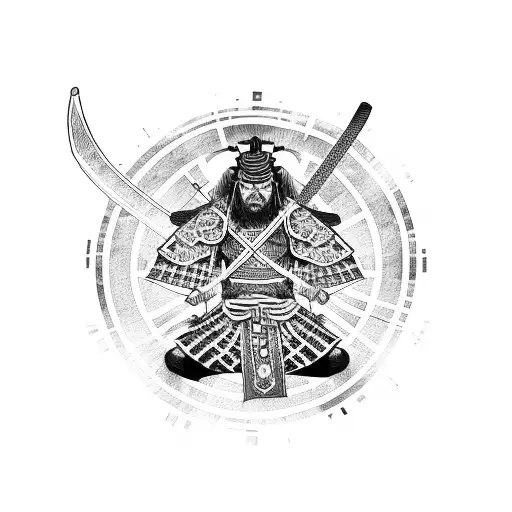 Samurai Warrior With Tribal