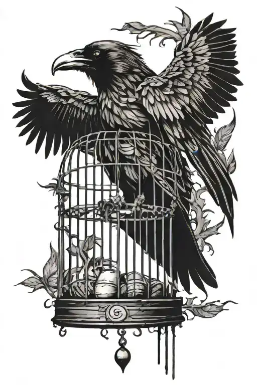 Raven Flies Out Of The Cage