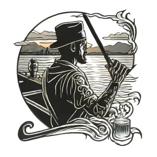 Watching Sunset On Boat Smoking Cigar