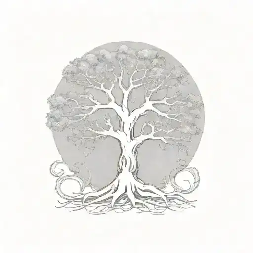 Large Earthy Tree With Octopus Roots