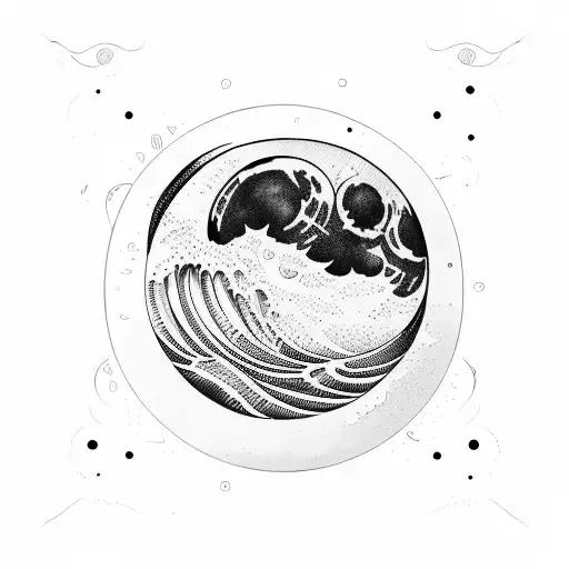 Moon With Wave Masculine