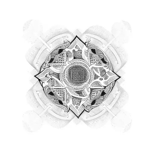 A Steaming Cup Of Coffee Surrounded By Intricate Geometric Patterns