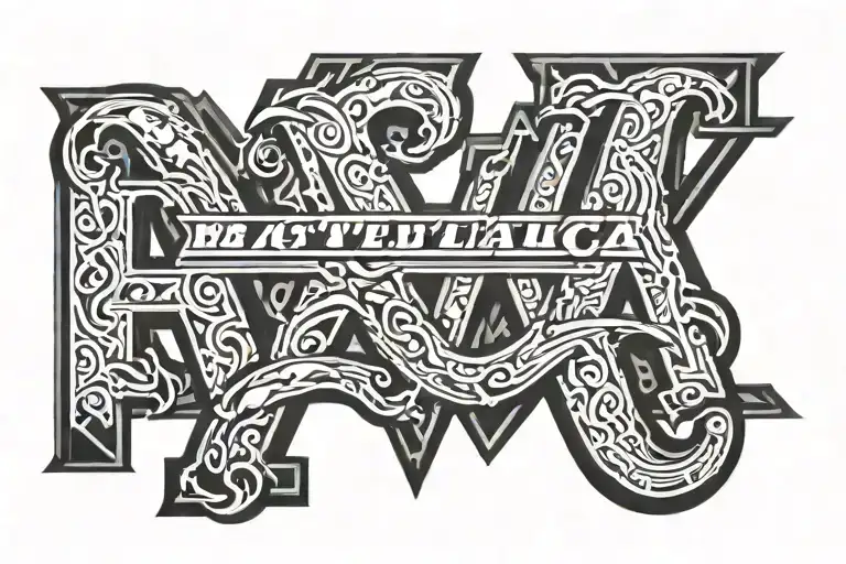 406 Big Black Letters In Metallica Style Font With Border