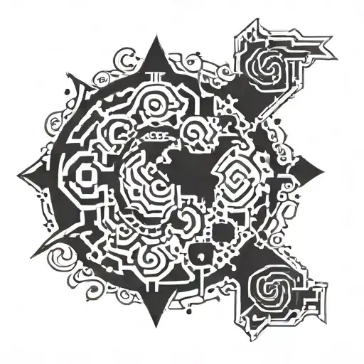 A Puzzle Game-inspired Tattoo Featuring A Mystical Symbol Hidden Within The Design
