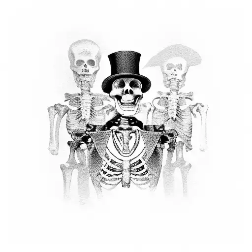 Skeleton In Top Hat And Undertaker Suit