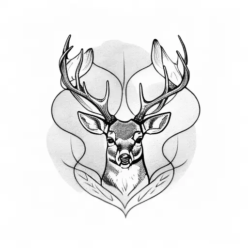 Deer Antlers With Light Between Them