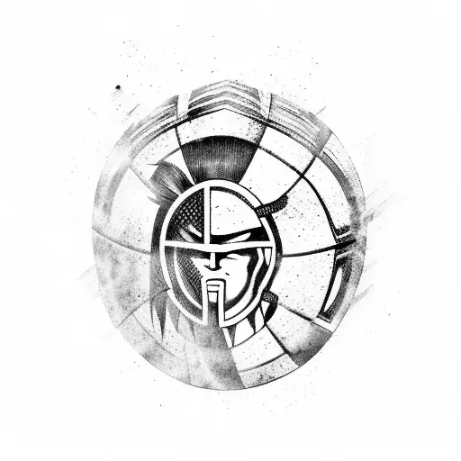 A Fierce Spartan Warrior Holding A Football