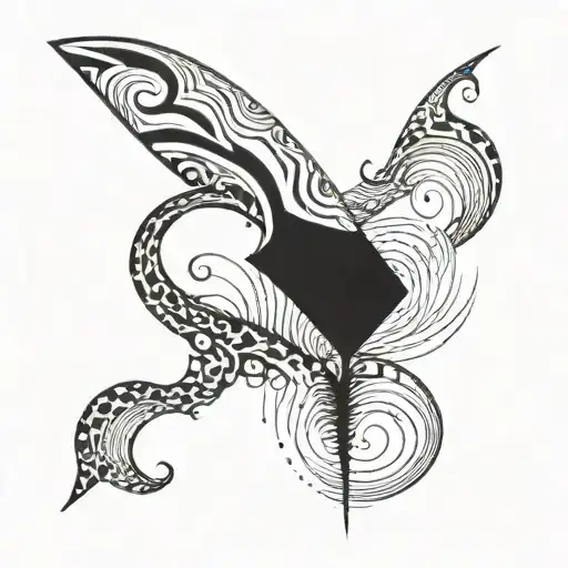 An Abstract Representation Of Sound Waves Morphing Into A Knife Blade