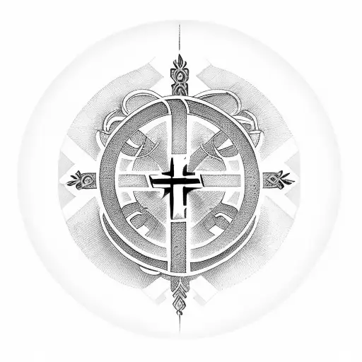 Christian Cross With Initials